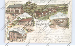 0-5213 GERATAL - FRANKENHAIN, Lithographie, Gasthof, Mülsteinindustrie, Geschäftshaus Langenhan, Eisenbahnbrücke - Arnstadt