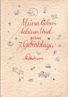 ! " Geburtstag ", 1937,  Handgemalte Künstlerkarte, Sign. Fritz Staab (1918-1942) , Handgezeichnetes Unikat - Otros & Sin Clasificación