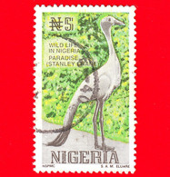 NIGERIA - Usato - 1993 - Animali - Gru - Uccelli - Paradise Stanley Crane (Anthropoides Paradisea) - 5 - Nigeria (1961-...)