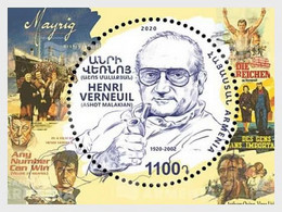 Armenia 2020 Armenie 100th Ann Henri VERNEUIL Ashot Malakian Art Cinemat Ms1v - Armenia