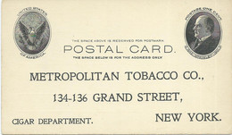 U.S. 190. Old Postcard Stamped Stationary UNUSED,McKinley,Metropolitan Tobacco,New York - 1901-20