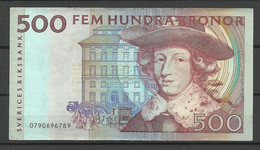 SWEDEN Schweden 500 Kronor Krona Bank Note - Zweden