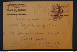 G3 ALGERIE BELLE LETTRE RARE . TIZI OUZOU POUR PARIS FRANCE + DEPECHEE LE 15 5 97 ARRIVEE 16 7+ CACHET BLEU PLAISANT - Sonstige & Ohne Zuordnung