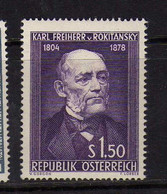 Autriche (1954) -  Baron Karl Von Rokitansky - Medecin   -   Neufs* -  MLH - Sonstige & Ohne Zuordnung