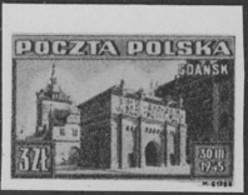 POLAND (1945) High Gate, Gdansk. Black Print. Scott No 372, Yvert No 452. - Ensayos & Reimpresiones