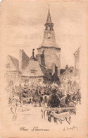 DINAN (22-Côte D'Armor-Léhon-Taden-Quévert) Place Saint-Sauveur Marché ?  Dessin Illustrateur Graveur Charles Mazelin - Dinan