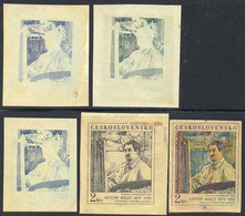 CZECHOSLOVAKIA (1979) Gustav Mally. Series Of 5 Die Proofs In Various Stages, One In Full Color. Scott No 2266 - Essais & Réimpressions