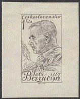 CZECHOSLOVAKIA (1959) Peter Bezruc. Die Proof In Brownish-black. Scott No 926, Yvert No 1030. - Proofs & Reprints