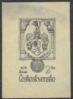 CZECHOSLOVAKIA (1979) Arms Of Zebrak. Mythical Beast. Die Proof In Black. Scott No 2244, Yvert No 2339. - Proeven & Herdrukken