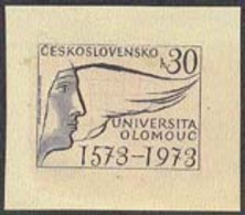 CZECHOSLOVAKIA (1973) Heraldic Flag. Die Proof In Black. 400th Anniversary Of University Of Olomouc. Scott No 1889 - Proeven & Herdrukken