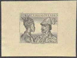 CZECHOSLOVAKIA (1952) Emil Holub. Native Woman. Die Proof In Black. Scott No 499, Yvert No 616. - Essais & Réimpressions