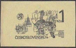 CZECHOSLOVAKIA (1985) Students With Hands Raised. Die Proof In Black. Scott No 2568, Yvert No 2637. - Probe- Und Nachdrucke