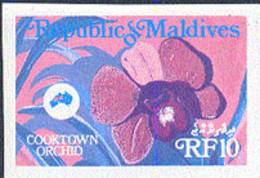 MALDIVES (1984) Cooktown Orchid. Series Of 4 Progressive Color Imperforate Proofs. Scott No 1062, Yvert No 959. - Maldives (1965-...)