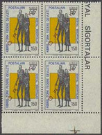 NORTHERN CYPRUS (1978) Man With Cane. Block Of 4 Overprinted ORNEK (specimen). Social Security. Scott No 52 - Autres & Non Classés