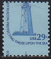 U.S.A. (1978) Sandy Hook Lighthouse. Horizontal Misperforation Cutting Off The Top Of The Lighthouse. Scott No 1605. - Errors, Freaks & Oddities (EFOs)