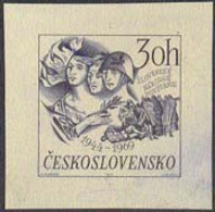 CZECHOSLOVAKIA (1969) Slovak Fighters & Mourners. Die Proof In Black. Scott No 1639, Yvert No 1736. - Proeven & Herdrukken