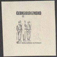 CZECHOSLOVAKIA (1985) National Security Guards. Stage Die Proof In Black. 40th Anniversary. Scott No 2553 - Probe- Und Nachdrucke