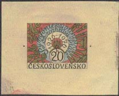 CZECHOSLOVAKIA (1976) Orchestral Instruments. Die Proof In Color. 50th Anniversary Of Radio Prague Orch. Scott No 2063 - Proeven & Herdrukken