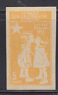 TURKEY (1955) Children Kissing. Imperforate With Red In Star Missing. Scott No RA174, Yvert No 190. - Other & Unclassified