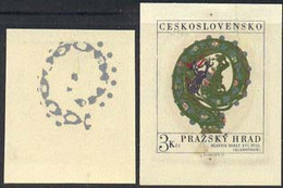 CZECHOSLOVAKIA (1971) Abbess' Crosier. Pair Of Die Proofs, One Partial And The Other In Color. Scott No 1752 - Essais & Réimpressions