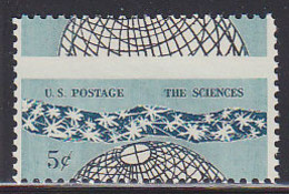 U.S.A. (1963) Sciences. Perforation Shift Splitting The Stamp Practically In Half. Scott No 1237. - Errors, Freaks & Oddities (EFOs)