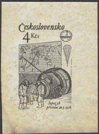 CZECHOSLOVAKIA (1979) Soyuz 28 Landing. Die Proof In Black. 1st Anniversary Of Czech-Soviet Space Flight. Scott No 2225 - Essais & Réimpressions