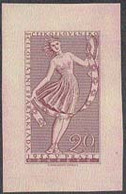 CZECHOSLOVAKIA (1955) Woman Athlete. Die Proof In Reddish Brown. First Spartakaid. Scott No 696, Yvert No 812. - Essais & Réimpressions