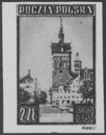 POLAND (1945) Stock Tower, Gdansk. Black Print. Scott No 371, Yvert No 451. - Ensayos & Reimpresiones