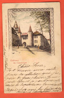 ZBY-28 Château De Colombier. Dos Simple, Circulé En 1898 !  Timbre Manque - Colombier