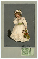Illustrateur Ethel Parkinson. élégante Petite Fille Belle Epoque à La Poupée Japonaise. Circa Années 1900. - Parkinson, Ethel