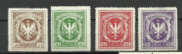 POLEN Poland 1916 Legionistam Polskim Für Polnische Legionäre Legion, 4 Stamps * - Nuovi