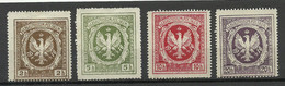POLEN Poland 1916 Legionistam Polskim Für Polnische Legionäre Legion, 4 Stamps (*) Mint No Gum - Nuovi