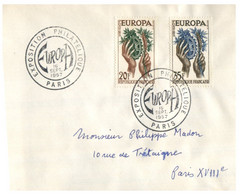 (Z 3) Europa CEPT - France -  1957 (pairt Of Europa Stamps Posted Within Paris = Far Overpaid Postage) - 1957