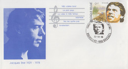 Enveloppe   FDC  1er  Jour   BELGIQUE    JACQUES   BREL   BRUXELLES   1988 - Sänger