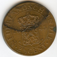 Indes Néerlandaises Netherlands East Indies 2 1/2 Cents 1945 P KM 316 - Indes Néerlandaises