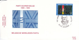 B01-232 2167 FDC P749 Ordi Du 13-4-1985 8200 Brugge - 100 Ans Fondation Parti Ouvrier Belge - 1981-1990