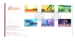 2007 Hong Kong China 10th Anniversary Of Establishment Of HKSAR Stamp Set FDC - Lettres & Documents