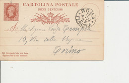 C4 CARTOLINA POSTALE DA ROMA PER TORINO 17-4-1879 - Ganzsachen