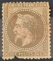 FRANCE 1867 - Canceled - YT 30 - 30c - Oblitération Rouge - Small Defect On Lower Edge! - 1863-1870 Napoléon III Con Laureles