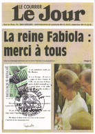 B01-232 COB 2547 FDC Carte Maxima Presse Quotidien Le Jour Reine Fabiola Prix Fixe 2€ - 1991-2000