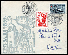 FDC - Millénaire Epinal 23-28 Juin 1953 - Croix Rouge N° 938 Sur Lettre - - 1950-1959