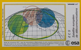 11200 - Ariane L06 Document Zone De Couverture ECS Satellite Pour Les Transmissions Télphoniques - Other & Unclassified