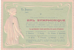 Fayt-Lez-Manage. Invitation Au Bal Symphonique Du 13 Décembre 1908 Avec Son Enveloppe. - Manage