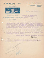 Lettre Illustrée 14/6/1941 FAURE Appareils De Laboratoire BARCELONA Espagne - Spanje