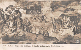 10937 "ROMA-CAPPELLA SISTINA-DILUVIO UNIVERSALE-MICHELANGELO" VERA FOTO-CART NON SPED - Musées