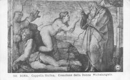 10939 "ROMA-CAPPELLA SISTINA-CREAZIONE DELLA DONNA-MICHELANGELO" VERA FOTO-CART NON SPED - Musées