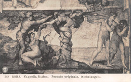 10940 "ROMA-CAPPELLA SISTINA-PECCATO ORIGINALE-MICHELANGELO" VERA FOTO-CART NON SPED - Musées