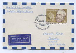 Hungary FIRST FLIGHT COVER TO Cyprus 1967 - Lettres & Documents