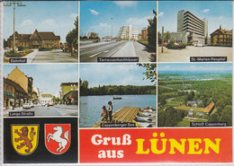 Gruß Aus LÜNEN, Mehrbildkarte, Bahnhof, St.-Marien-Hospital, Lange Straße .... - Lünen