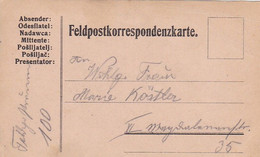 Feldpostkarte FP Nummer 100 Nach Wien VI - Ca. 1915  (53090) - Storia Postale